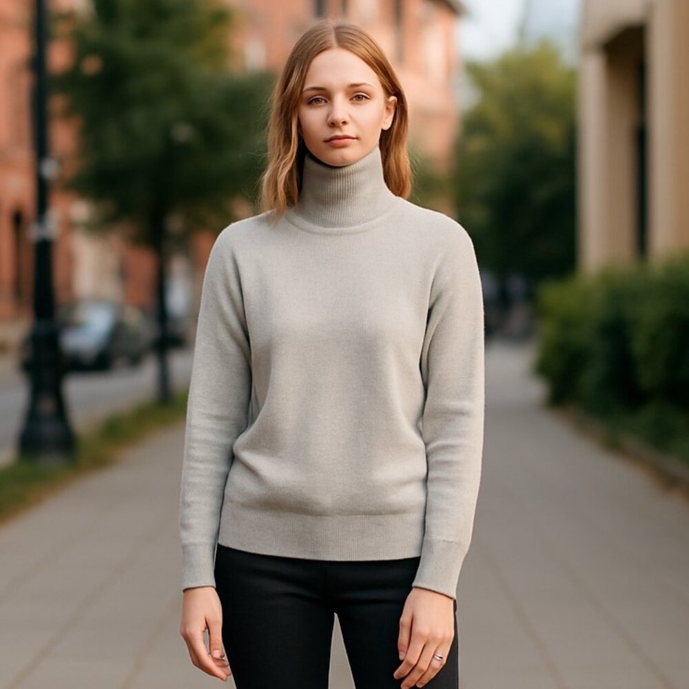 NWT J.Crew Turtleneck sweater in metallic knit Silver Festive